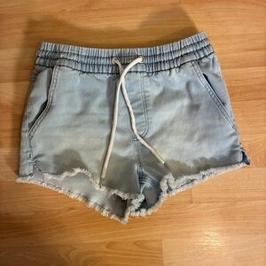 Tag Light Blue Denim Shorts Women’s Small Elastic Waist Drawstring